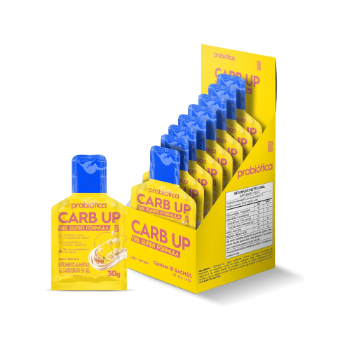 Embalagem do Probiótica Carb Up Gel, ideal para reposição energética durante o treino