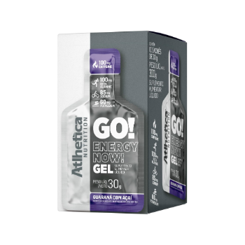 Embalagem do Go Energy Gel da Atlhetica Nutrition, pronto para oferecer energia rápida para corredores e praticantes de esportes